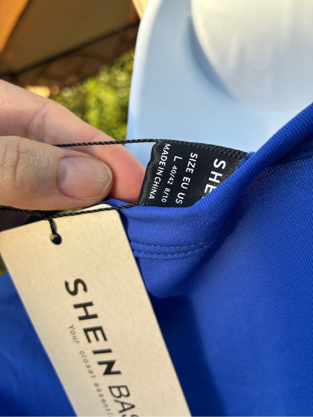 SHEIN Women’s Royal Blue Crew Neck Shirt - Size L